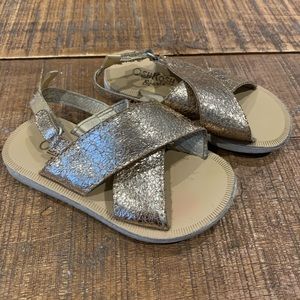 Gold metallic sandals